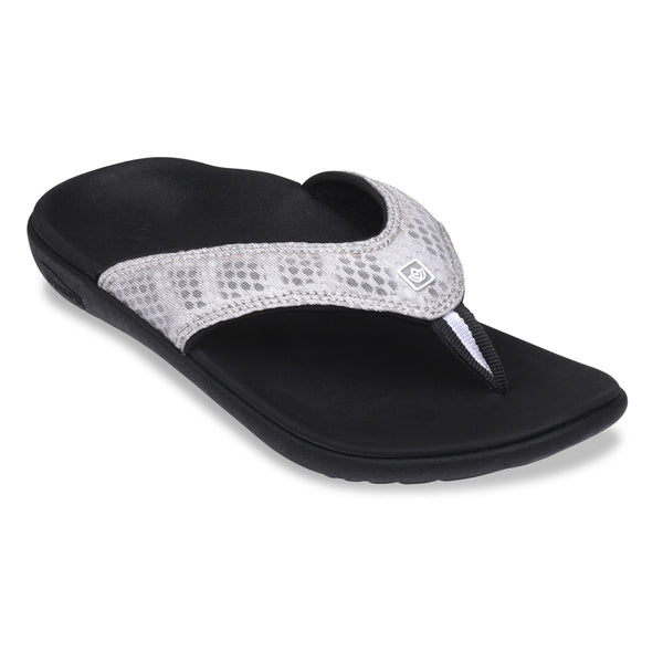 Spenco Women's yumi plus Breeze Black/Silver Sandal